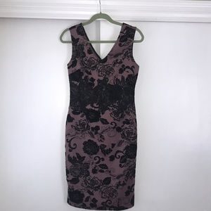 Black and purple floral dress NWT